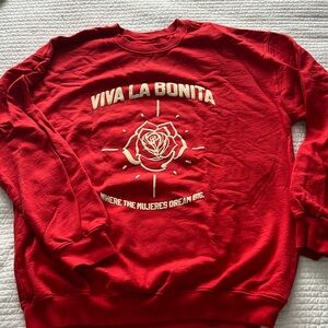 Viva La Bonita Red Sweatshirt size LARGE